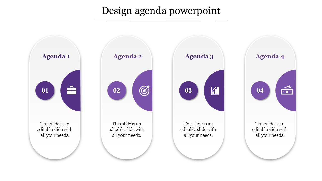 design agenda powerpoint-Purple